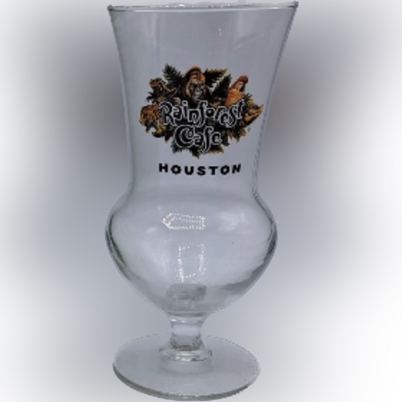 RAINFOREST CAFE HOUSTON HURRICANE GLASS COLLECTIBLE BAR COCKTAIL DRINK BEVERAGE - Picture 2 of 7